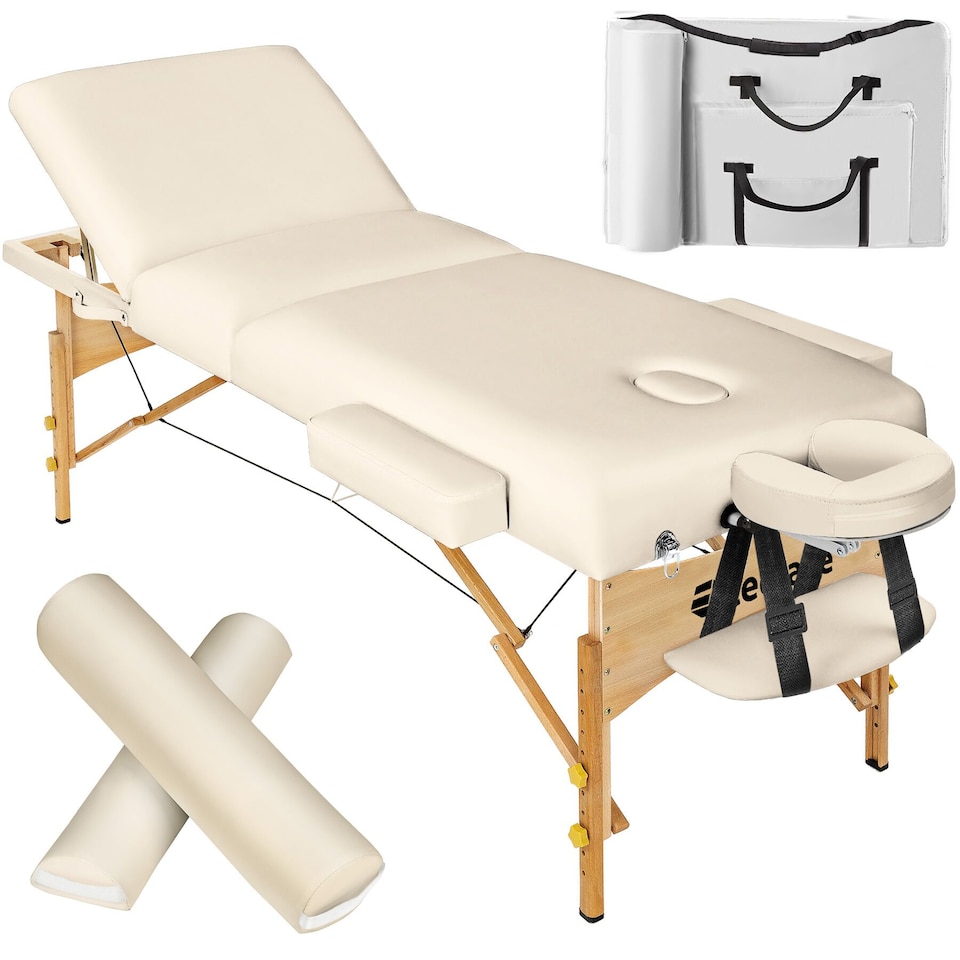 image 1 of 3 Zone Massage Table Somwang with Bolster Set | Cream | beige | 1