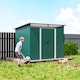 image 9 of Outsunny 8.5 x 6ft Metal Shed with Lightsky Panels, Garden Storage Tool House with Double Doors for Garden, Patio and Lawn, Green