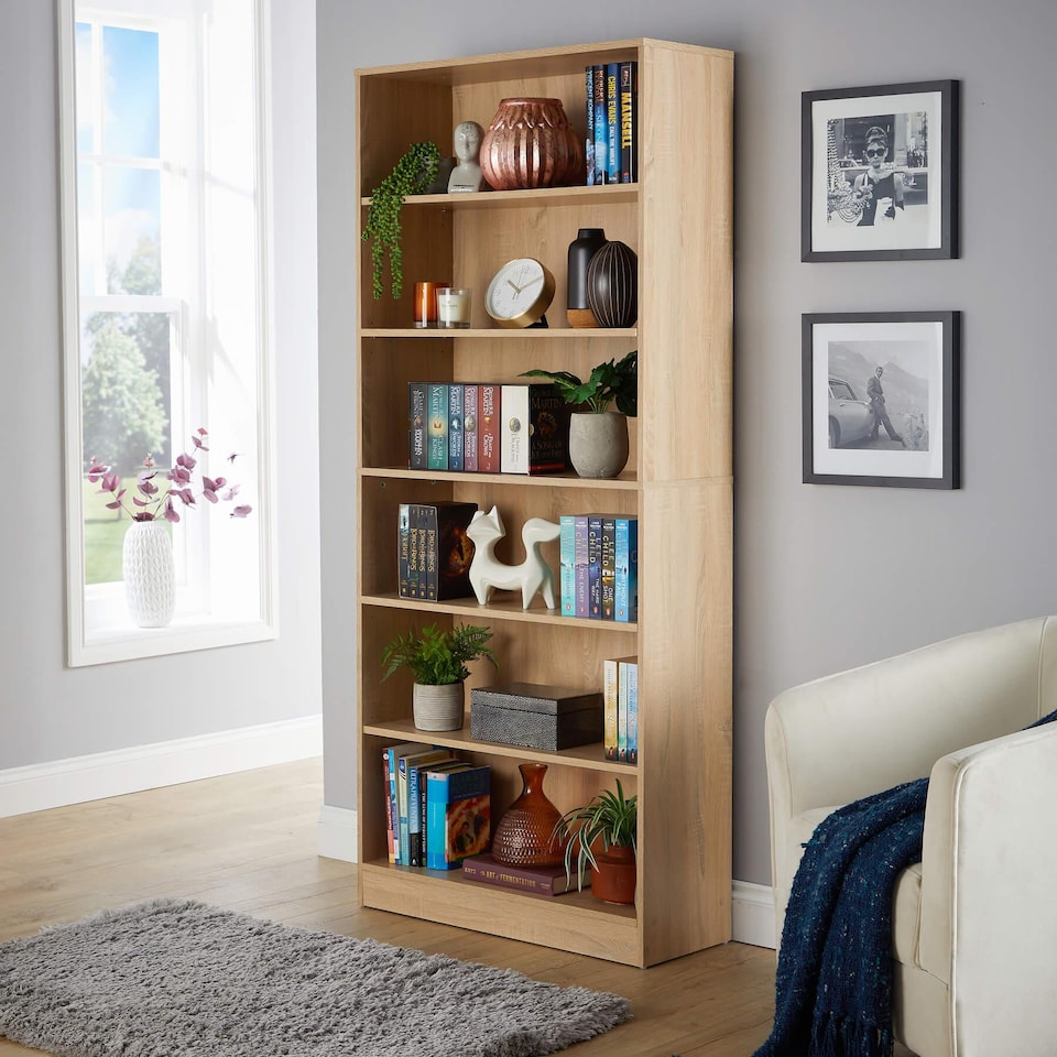 image 1 of Bookcase Display Shelf Freestanding Book Storage Unit Home Living Room Furniture | Brown