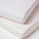 image 1 of Homescapes Pink Cotton Stripe Fitted Cot Sheets 330 Thread Count, 2 Pack | Pink | One Size