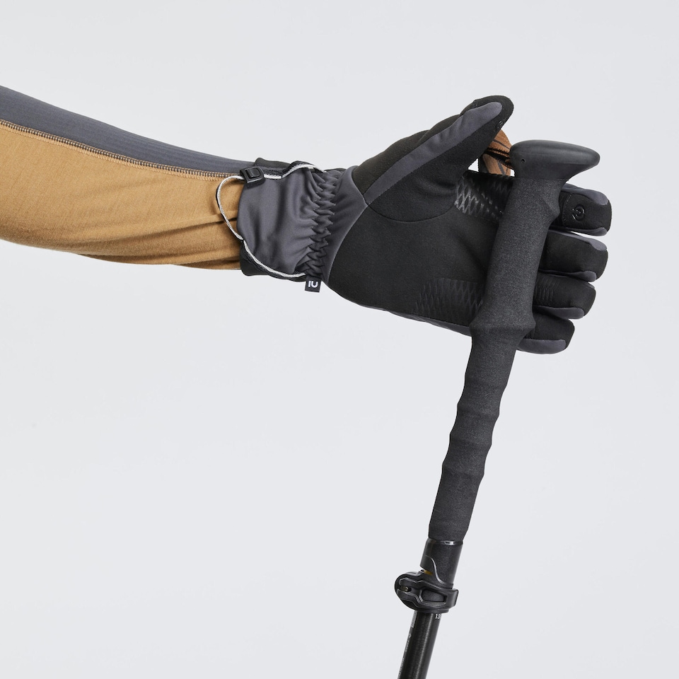 image 1 of Decathlon Adults’ windproof tactile trekking gloves, MT900 - Grey