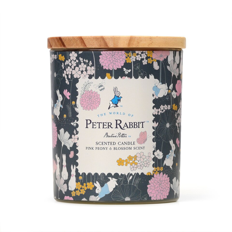 image 1 of Peter Rabbit Scented Glass Candle - Pink Peony Blossom