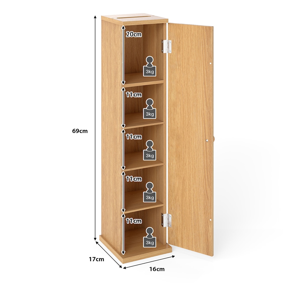 image 1 of COSTWAY Compact Toilet Tissue Storage Tower Toilet Natural