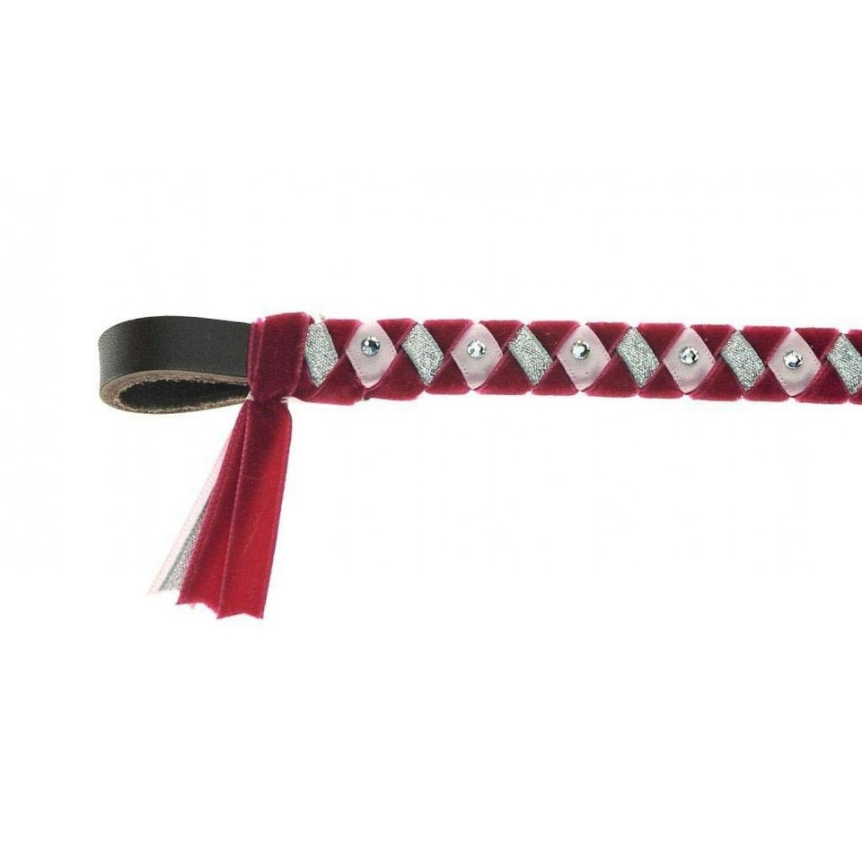 ShowQuest York Brow Band - Cerise/Pale Pink/Silver - Full