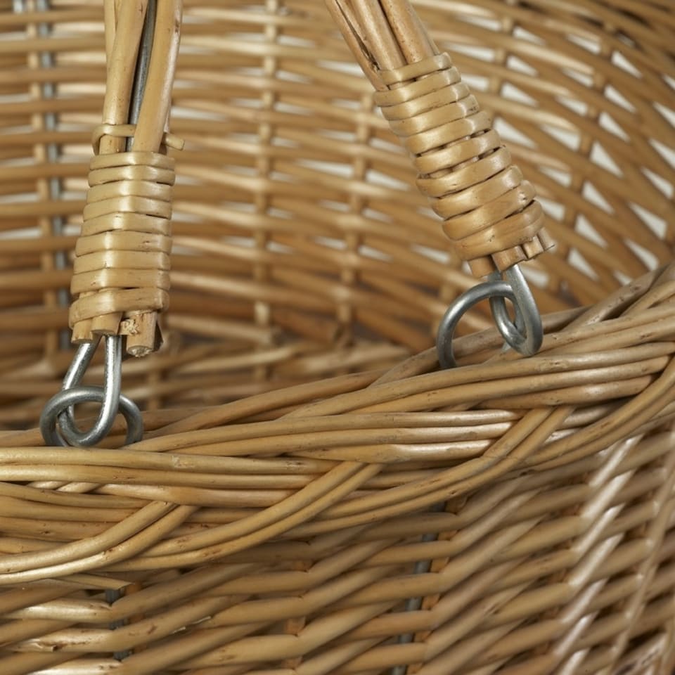 image 1 of Large Swing Handle Shopping Basket With Red and White Check | Red | Red Checked | L