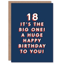 Big One Bold Eighteen 18 Year Old Milestone 18th For Him Birthday Card