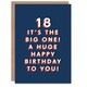 image 1 of Big One Bold Eighteen 18 Year Old Milestone 18th For Him Birthday Card