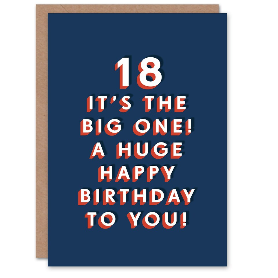 image 1 of Big One Bold Eighteen 18 Year Old Milestone 18th For Him Birthday Card