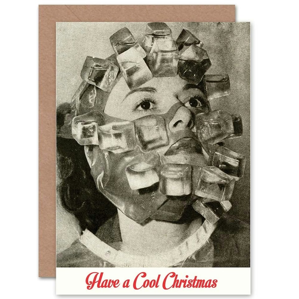 image 1 of Alternative Xmas Weird Face Mask Ice Cube Christmas Card