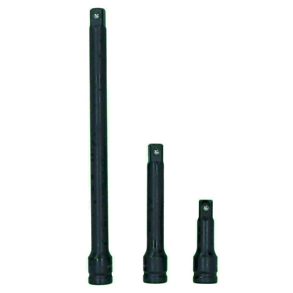 image 1 of 1/2" Drive Impacted Impact Socket Extension Bar Set 75mm 125mm 250mm 3pc
