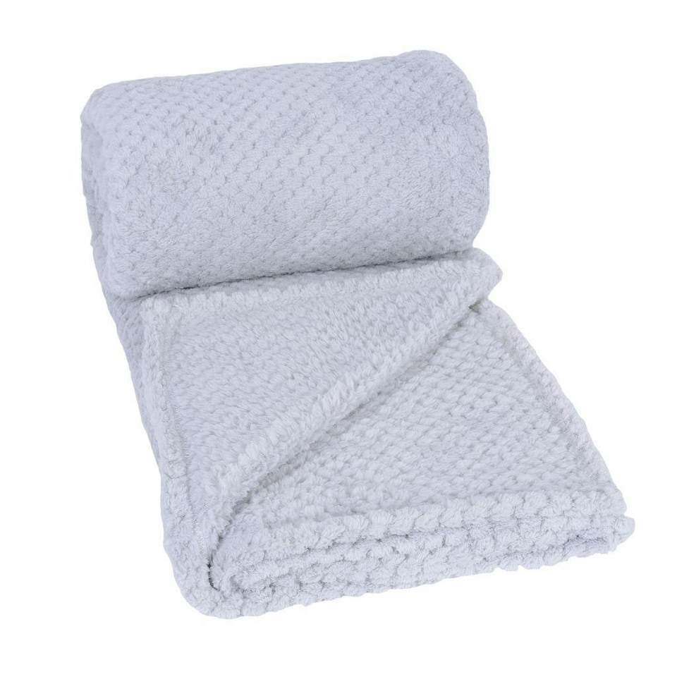 image 1 of Clarysse Grey Soft Cosy Fleece Plaid 130x160cm