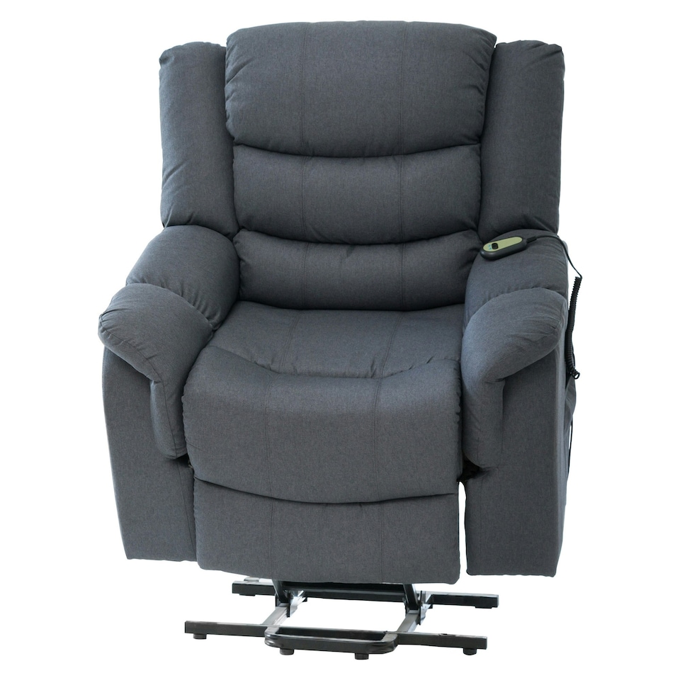 image 1 of Colfax Electric Riser Recliner with Massage and Heat - Dark Grey
