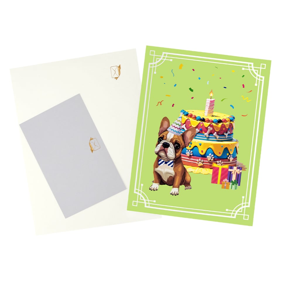 image 1 of Pawty Time 3D Dog On a Cake Pop Up Birthday Card