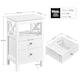image 3 of Yaheetech Farmhouse Bedside Table with 2 Drawer 1 Shelf