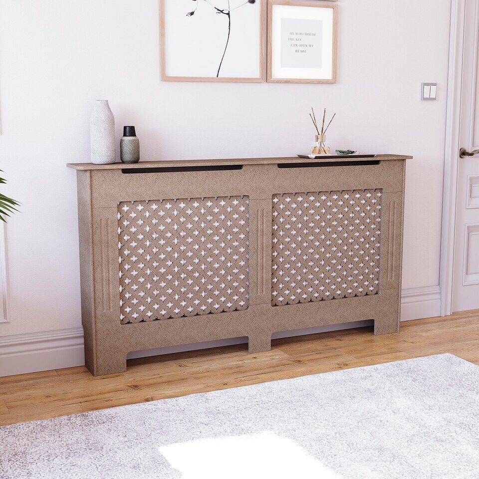 image 1 of Vida Designs Oxford Radiator Cover MDF Cabinet, Unfinished, 152cm