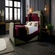 image 3 of Nelly Plush Grey King Bed Frame - Grey