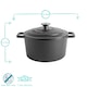 image 3 of Argon Tableware Cast Iron Casserole Dish - 4.5 Litre - Matt Black Black