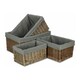 image 4 of Medium Antique Wash Grey Cotton Grey Lined Willow Storage Baskets | Grey | Grey