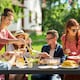 image 6 of Outsunny 3 Pieces Outdoor Dining Set Metal Picnic Table Bench Patio Garden