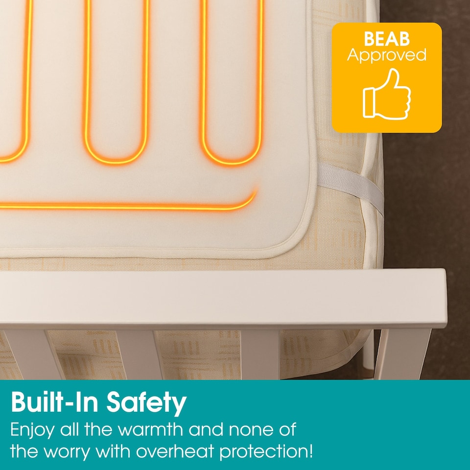 image 1 of Abode AEDB2002 Double Electric Blanket 90W Heated Underblanket White 3 Heats White