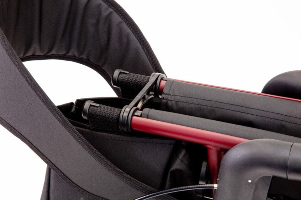 image 1 of The Ramp People TRP7 Folding Rollator Walker with Seat, Bag & Backrest - Red