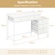 image 2 of COSTWAY Computer Desk with 5 Drawers and Side File Cabinet White White