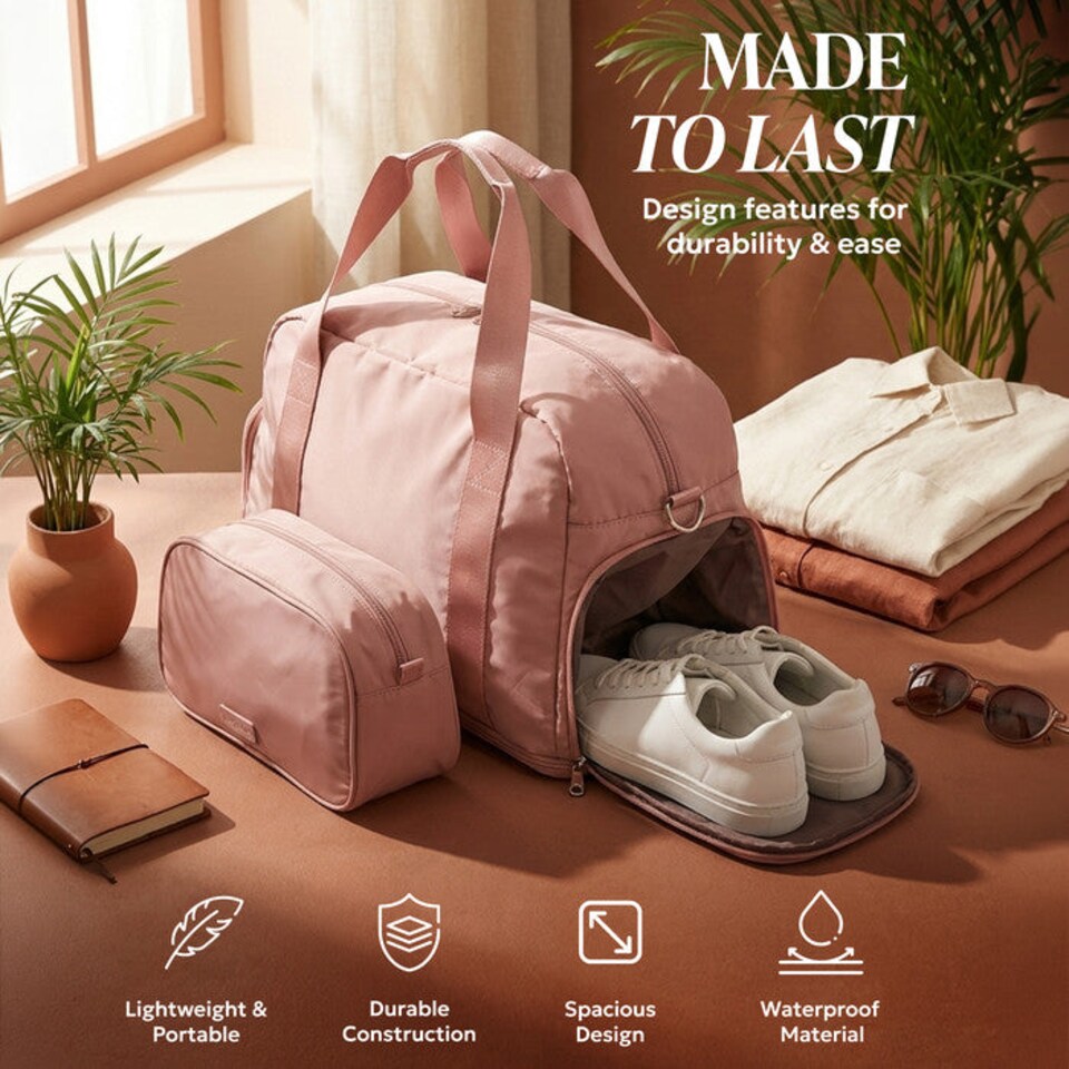 image 1 of Lugg Duffle and Toiletry Bag Set Waterproof Expandable Cabin Size 2 Piece