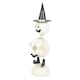 image 3 of White Metal Pumpkin Man Halloween Ornament with Witch Hat