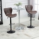 image 2 of HOMCOM Bar Stools Set of 2 Adjustable Height Swivel PU Leather Bar Chairs Brown