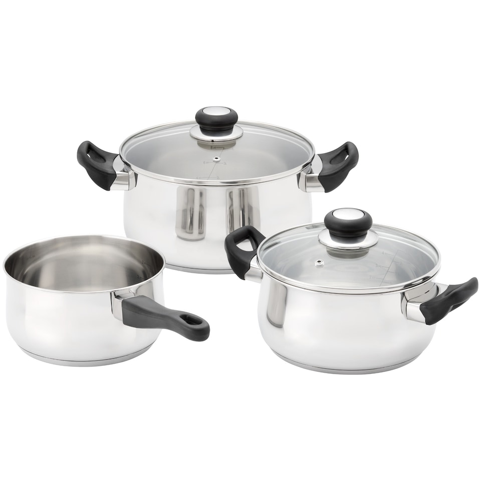 Judge Vista Stainless Steel 3 Piece Cookware Set with Lids