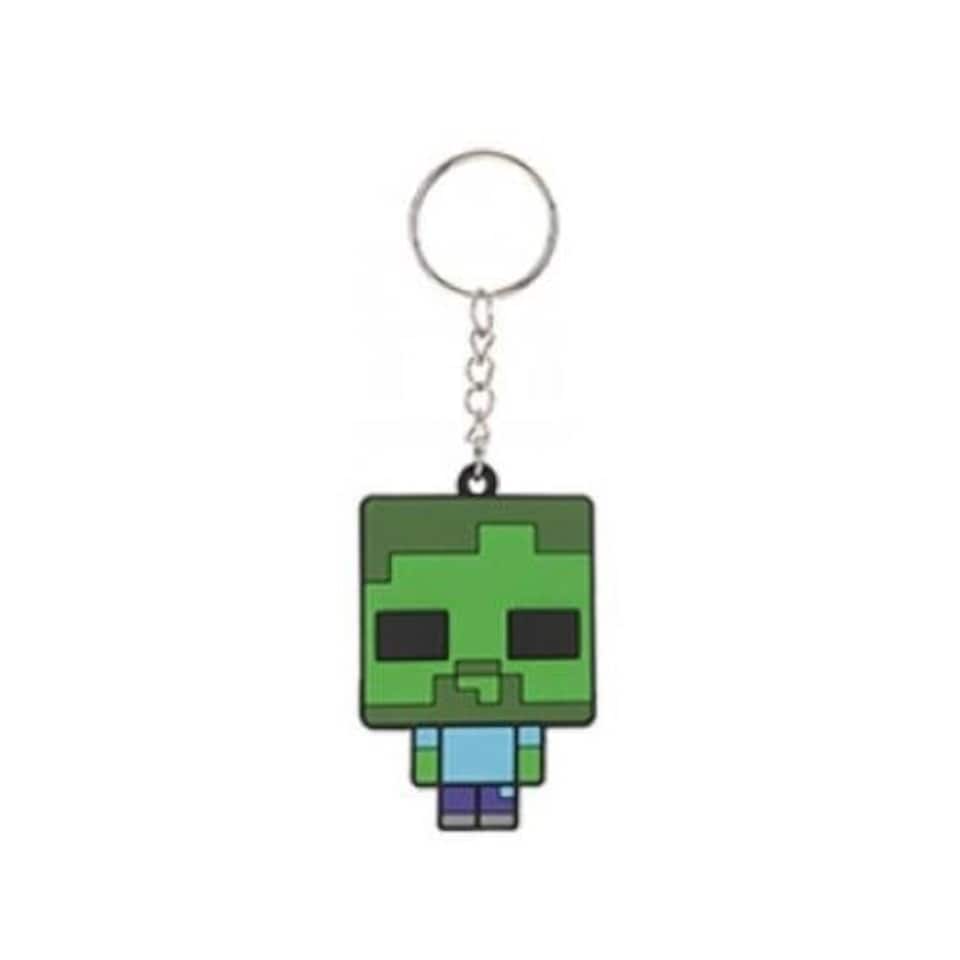 Zombie Minecraft 2D Soft PVC Keyring