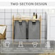 image 5 of HOMCOM Bamboo Laundry Basket with Shelf Pull-out Bags for Bedroom Laundry Room