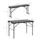 image 5 of Outsunny Folding Picnic Table with 2 Benches, 3Piece Portable Garden Furniture Set for 4, Dining Table Set with Plastic Top, Steel Frame, Dark Grey | Grey | 1