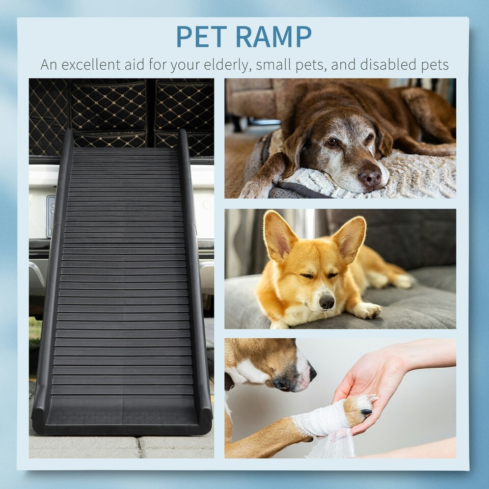 image 1 of PawHut Foldable Pet Ramp Dog Ramp for Cars, Truck, SUV