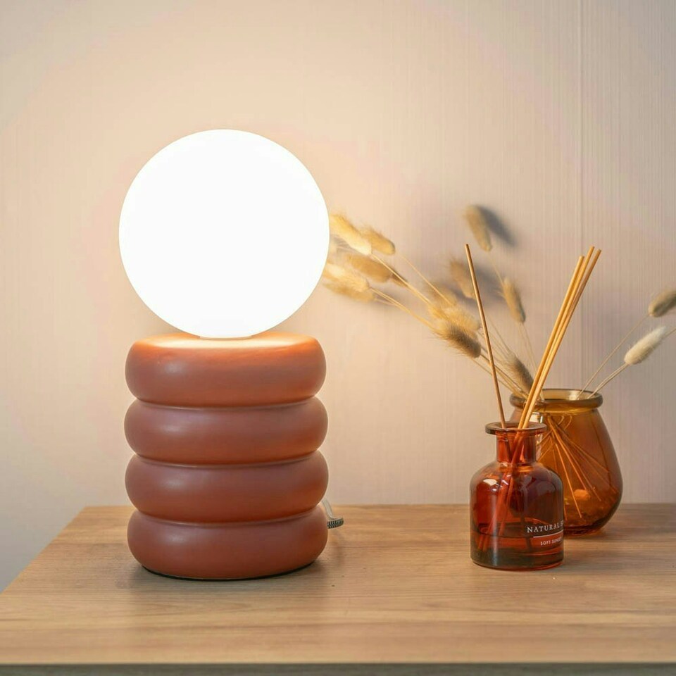 image 1 of ValueLights Rix Rust Orange Table Lamp