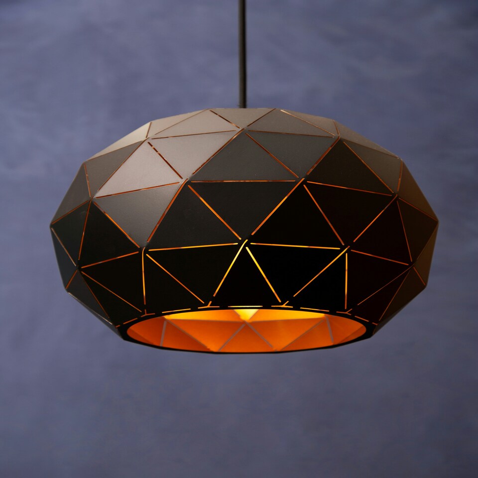 image 1 of Interiors by Premier Small Black and Copper Pendant Light