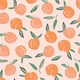image 1 of Peaches and Cream Wallpaper in Peach and Green | Orange | Peach and Green