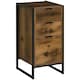 image 1 of HOMCOM Industrial 3-Drawer Bedroom Chest of Drawers with Metal Frame, Brown