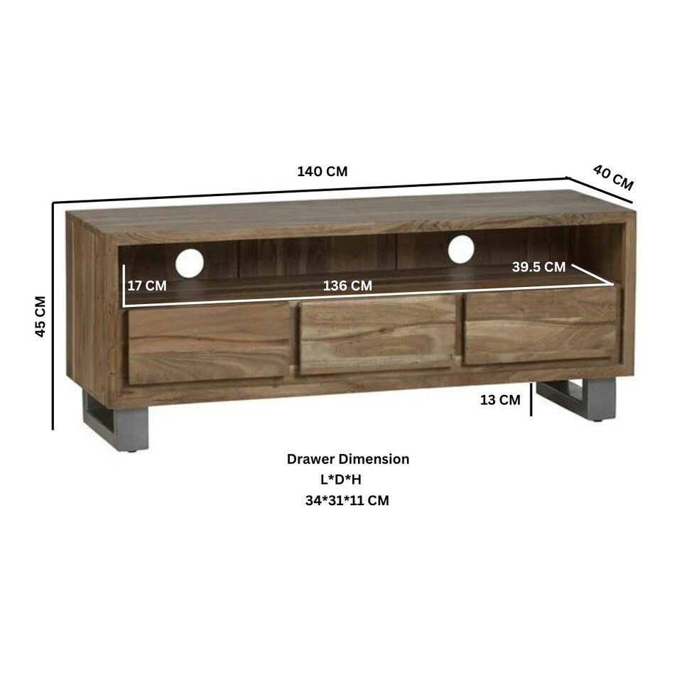image 1 of Knott Live Edge Large Media Unit Brown