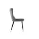 image 3 of Set of 4 New York Modern Velvet Dining Chairs with High Back, Black Metal Legs | Grey | Gold End Tips