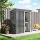 image 8 of Outsunny 5 x 3ft Garden Storage Shed Sliding Door Sloped Roof Tool, Grey Grey