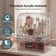 image 6 of ilus Makeup Storage Organiser Acrylic Cosmetics Organizer Beauty Transparent | Silver | Silver