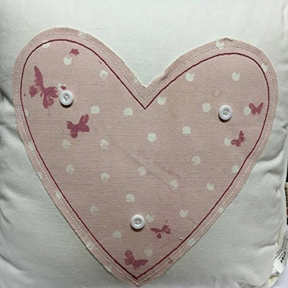 image 1 of Heart Floral Design Pillow Cushion
