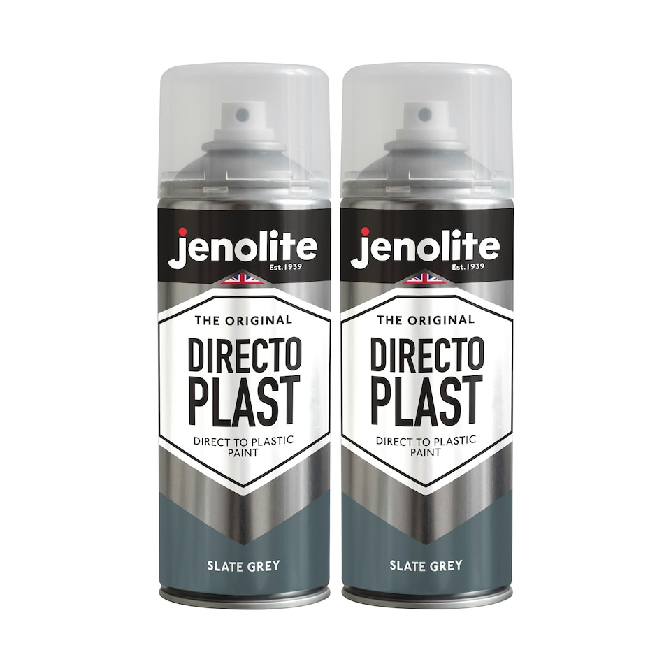 image 1 of Jenolite Directoplast Multi-Surface Paint - Slate Grey Gloss - 400ml Spray Can - 2-Pack