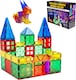 image 1 of Desire Deluxe Magnetic Tiles Building Blocks Construction Toys for Boys & Girls 47pc – STEM Learning Educational Toy for Kids Age 3 4 5 6 7 8 Year Old Gift