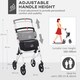 image 4 of HOMCOM Folding Upright Rollator Walker with Lightweight Walking Frame, Storage Bag, Tray, Dual Brakes, Adjustable Handle Height, Mobility Aid Rolling 4 Wheeled Walker for Seniors, White