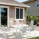 image 2 of Outsunny 7 Piece Garden Dining Set with Dining Table and Chairs for Back
