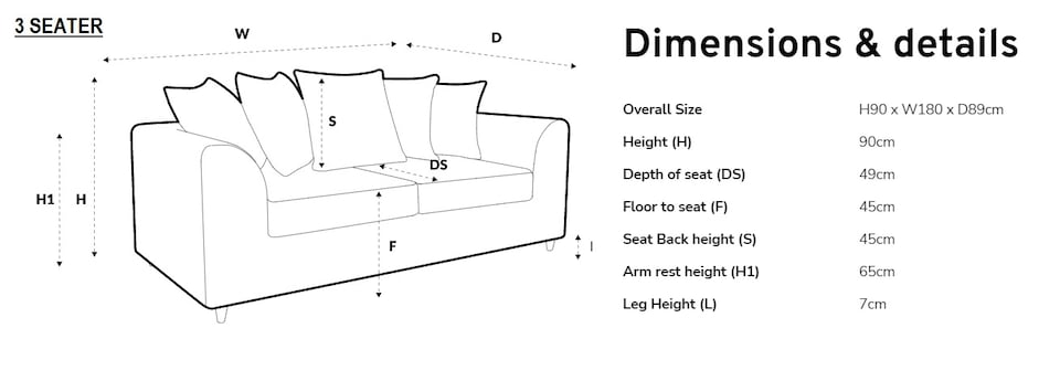 image 1 of CHICAGO JUMBO CORD SOFA 3 SEATER GREY