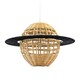 image 1 of Saturn Planet Childrens Pendant Light Shade in Brown and Black Rattan Brown