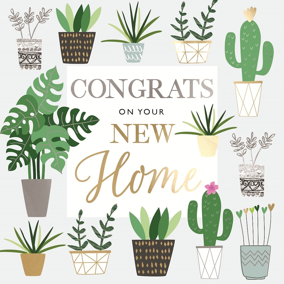 image 1 of Plants Design On Your New Home Congratulations Card